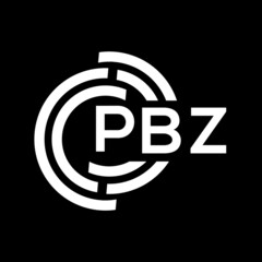PBZ letter logo design on black background. PBZ  creative initials letter logo concept. PBZ letter design.