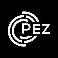PEZ letter logo design on black background. PEZ  creative initials letter logo concept. PEZ letter design.
