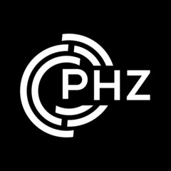PHZ letter logo design on black background. PHZ  creative initials letter logo concept. PHZ letter design.