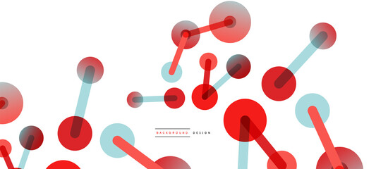 Abstract background. Round dots connected by lines. Trendy techno business template for wallpaper, banner, background or landing