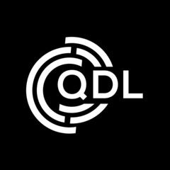 QDL letter logo design. QDL monogram initials letter logo concept. QDL letter design in black background.