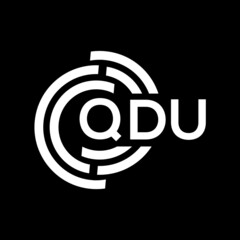 QDU letter logo design. QDU monogram initials letter logo concept. QDU letter design in black background.