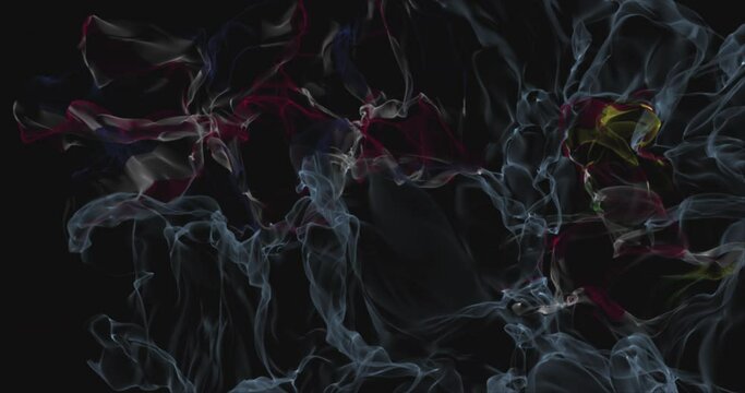 flag Fiji  turns into smoke. State weakening concept, alpha channel. 