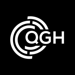 QGH letter logo design on Black background. QGH creative initials letter logo concept. QGH letter design. 
