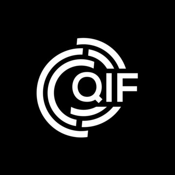 QIF letter logo design. QIF monogram initials letter logo concept. QIF letter design in black background.