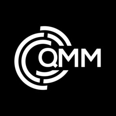 QMM letter logo design. QMM monogram initials letter logo concept. QMM letter design in black background.