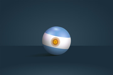 Argentina round flag 3D render vector buttons shape, Argentina circle flag vector