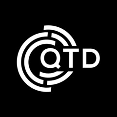 QTD letter logo design. QTD monogram initials letter logo concept. QTD letter design in black background.