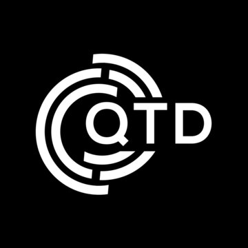 QTD letter logo design. QTD monogram initials letter logo concept. QTD letter design in black background.