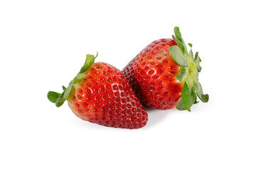 Strawberries isolated on white background.