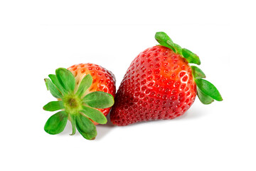 Strawberries isolated on white background.