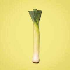 I hope we dont have any leeks. Shot of a leek against a studio background.