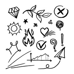 Doodle element vector set, for concept design.