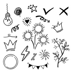 Doodle element vector set, for concept design. vector illustration.