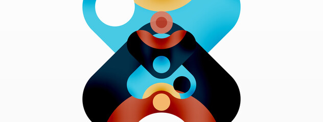 Creative geometric wallpaper. Minimal bubble arrow and circle abstract background. Techno business template for wallpaper, banner, background or landing