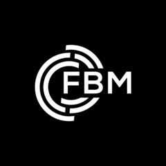 FBM letter logo design on Black background. FBM creative initials letter logo concept. FBM letter design. 