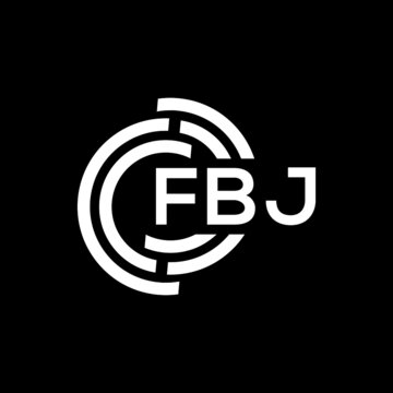 FBJ letter logo design on Black background. FBJ creative initials letter logo concept. FBJ letter design. 