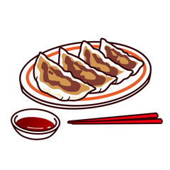 ギョーザのイラスト(餃子、中華、中国料理) an illustration of a dumpling.Dumpling, Chinese, Chinese food.