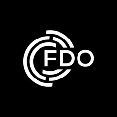 Obraz premium FDO letter logo design on Black background. FDO creative initials letter logo concept. FDO letter design. 