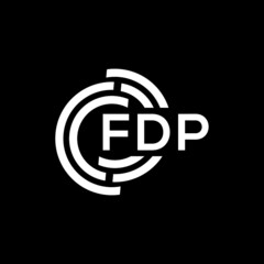 FDP letter logo design on Black background. FDP creative initials letter logo concept. FDP letter design. 