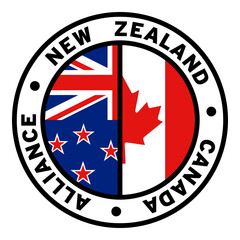Round New Zealand Canada Alliance Flag Clipart