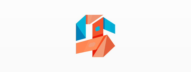 Creative geometric wallpaper. Abstract ribbon style line composition. Techno business template for wallpaper, banner, background or landing