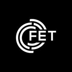 FET letter logo design on Black background. FET creative initials letter logo concept. FET letter design. 
