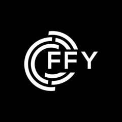 FFY letter logo design on Black background. FFY creative initials letter logo concept. FFY letter design. 