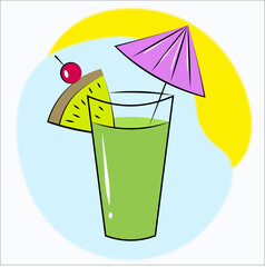 juice in a glass on a white background