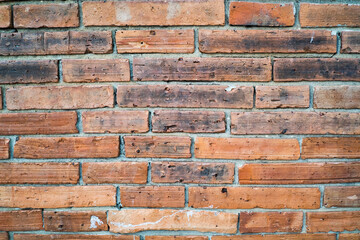 Brown brick of wall background.Old brown brick