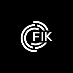 Obraz premium FIK letter logo design on Black background. FIK creative initials letter logo concept. FIK letter design. 