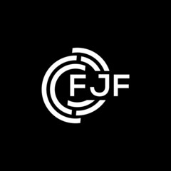 FJF letter logo design on Black background. FJF creative initials letter logo concept. FJF letter design. 