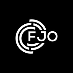 FJO letter logo design on Black background. FJO creative initials letter logo concept. FJO letter design. 