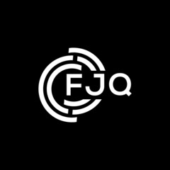 FJQ letter logo design on Black background. FJQ creative initials letter logo concept. FJQ letter design. 
