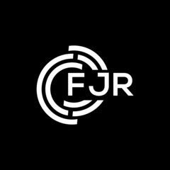 FJR letter logo design on Black background. FJR creative initials letter logo concept. FJR letter design. 