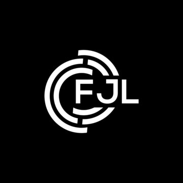 FJL letter logo design on Black background. FJL creative initials letter logo concept. FJL letter design. 