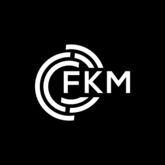 FKM letter logo design on Black background. FKM creative initials letter logo concept. FKM letter design. 