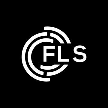 FLS letter logo design on Black background. FLS creative initials letter logo concept. FLS letter design. 