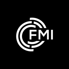 FMI letter logo design on Black background. FMI creative initials letter logo concept. FMI letter design. 