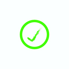 Check mark green line icons. Vector illustration. - Vector