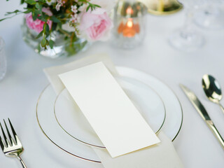 Mockup white blank space card, for Menu, Flyer, invitation. with clipping path