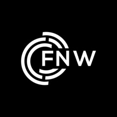 FNW letter logo design on Black background. FNW creative initials letter logo concept. FNW letter design. 