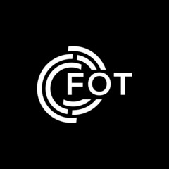 Obraz premium FOT letter logo design on Black background. FOT creative initials letter logo concept. FOT letter design. 