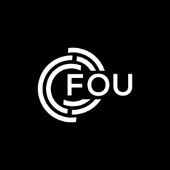 FOU letter logo design on Black background. FOU creative initials letter logo concept. FOU letter design. 
