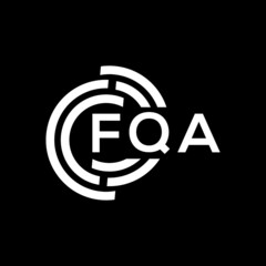 Obraz premium FQA letter logo design on Black background. FQA creative initials letter logo concept. FQA letter design. 