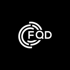 FQD letter logo design on Black background. FQD creative initials letter logo concept. FQD letter design. 
