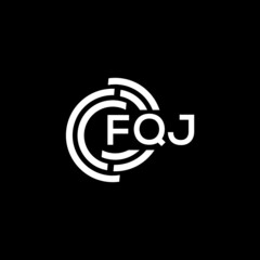 FQJ letter logo design on Black background. FQJ creative initials letter logo concept. FQJ letter design. 
