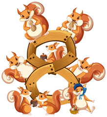 Eight squirrel attached to number eight