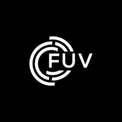 Obraz premium FUV letter logo design on Black background. FUV creative initials letter logo concept. FUV letter design. 