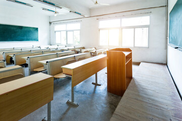 Empty classroom in an university